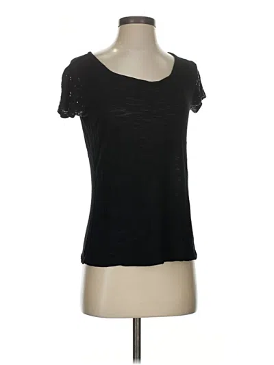 Pre-owned Cable & Gauge Short Sleeve Top Black Scoop Neck Tops