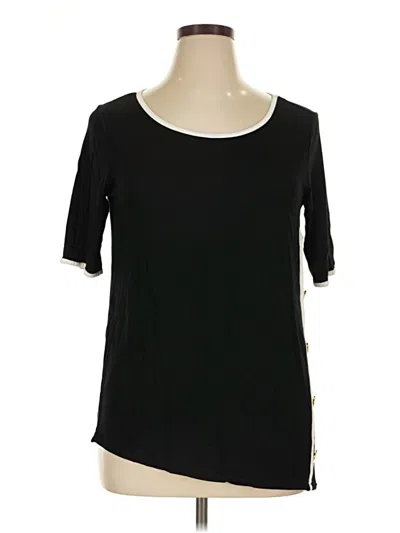 Pre-owned Cable & Gauge Short Sleeve Top Black Scoop Neck Tops