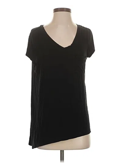 Pre-owned Cable & Gauge Short Sleeve Top Black V-neck Tops