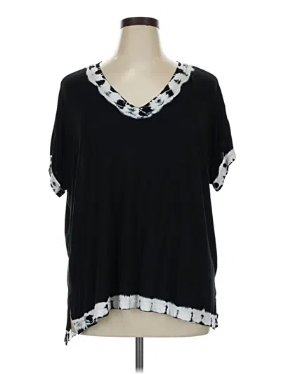 Pre-owned Cable & Gauge Short Sleeve Top Black V-neck Tops