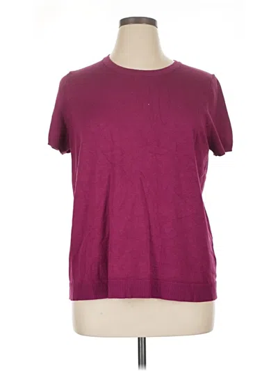 Pre-owned Cable & Gauge Short Sleeve Top Burgundy Crew Neck Tops