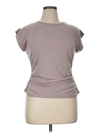 Pre-owned Cable & Gauge Short Sleeve Top Gray Cowl Neck Tops