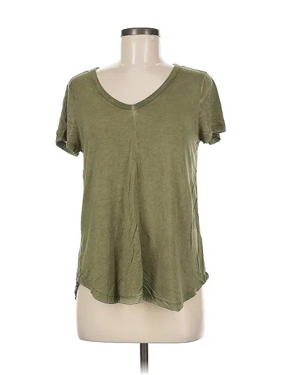 Pre-owned Cable & Gauge Short Sleeve Top Green V Neck Tops