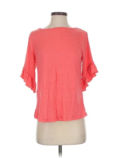 Pre-owned Cable & Gauge Short Sleeve Top Orange Cold Shoulder Neckline Tops
