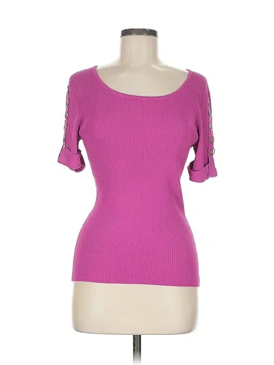 Pre-owned Cable & Gauge Short Sleeve Top Pink Sweetheart Neckline Tops