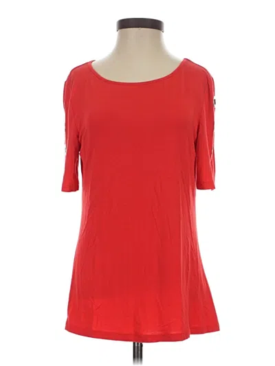 Pre-owned Cable & Gauge Short Sleeve Top Red Boatneck Tops