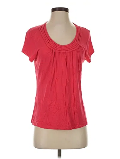 Pre-owned Cable & Gauge Short Sleeve Top Red Scoop Neck Tops