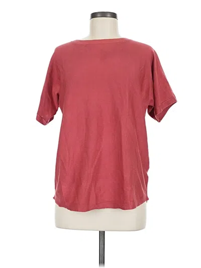 Pre-owned Cable & Gauge Short Sleeve T-shirt In Burgundy