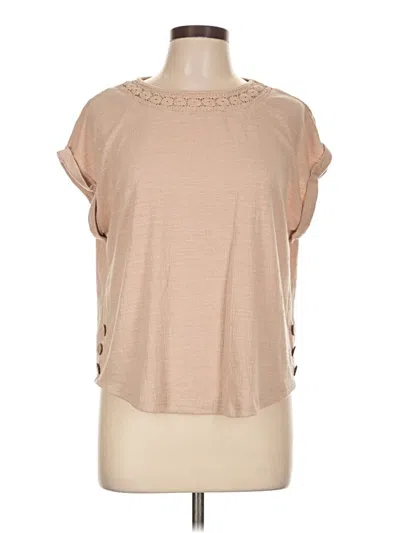Pre-owned Cable & Gauge Short Sleeve T-shirt In Tan