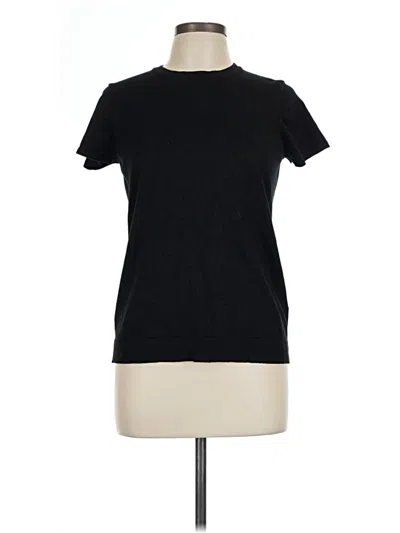Pre-owned Cable & Gauge Short Sleeve Turtleneck In Black