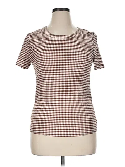 Pre-owned Cable & Gauge Short Sleeve Turtleneck In Brown