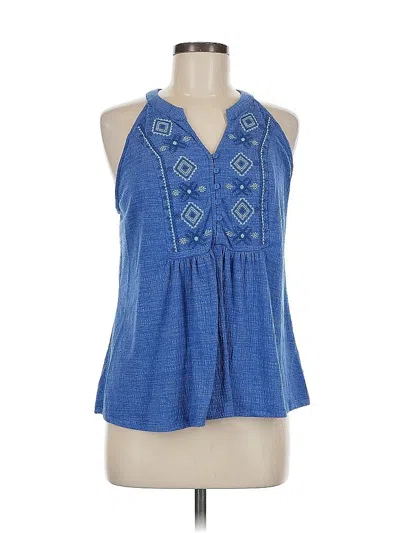 Pre-owned Cable & Gauge Sleeveless Blouse In Blue
