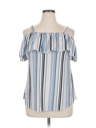 Pre-owned Cable & Gauge Sleeveless Blouse In Blue