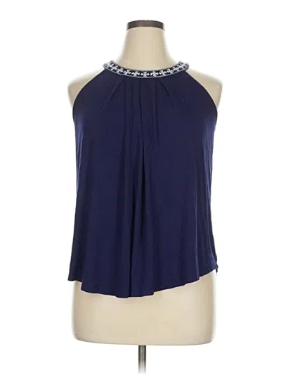 Pre-owned Cable & Gauge Sleeveless Blouse In Blue