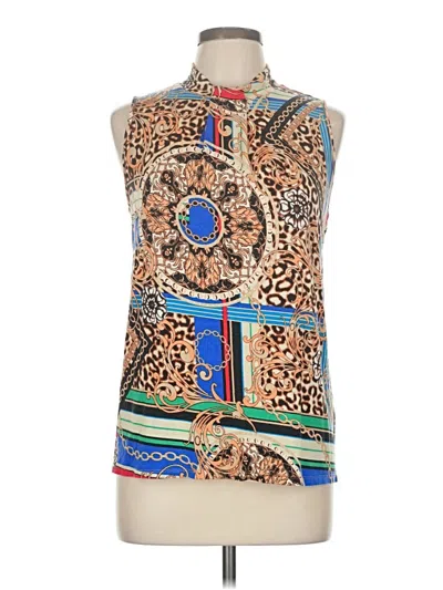 Pre-owned Cable & Gauge Sleeveless Blouse In Blue