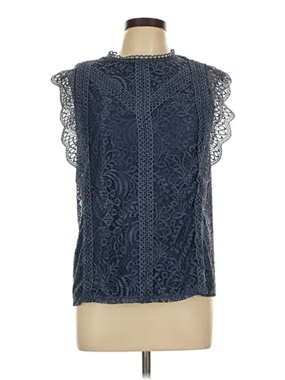 Pre-owned Cable & Gauge Sleeveless Blouse In Blue
