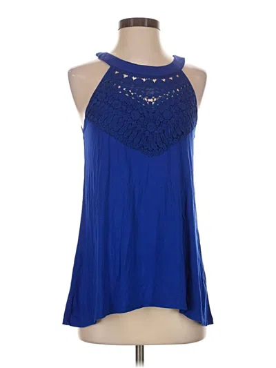 Pre-owned Cable & Gauge Sleeveless Blouse In Blue