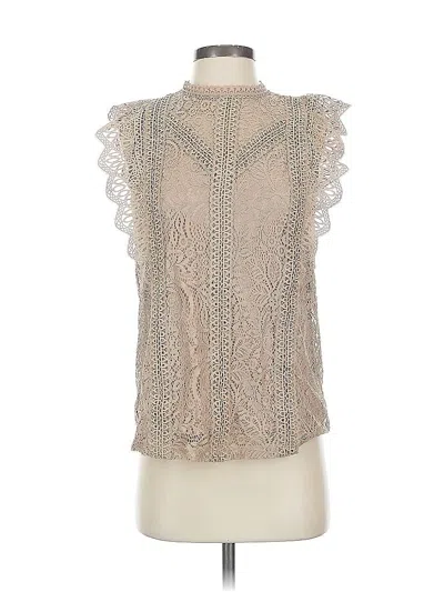 Pre-owned Cable & Gauge Sleeveless Blouse In Brown