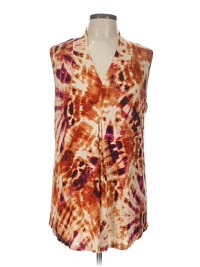 Pre-owned Cable & Gauge Sleeveless Blouse In Brown