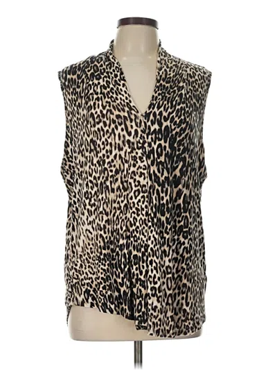 Pre-owned Cable & Gauge Sleeveless Blouse In Brown
