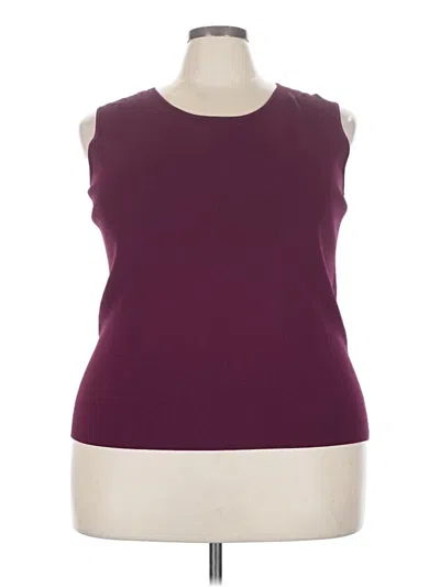 Pre-owned Cable & Gauge Sleeveless Blouse In Burgundy