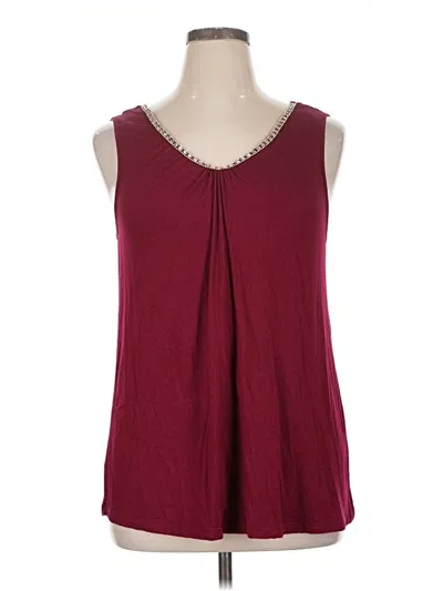 Pre-owned Cable & Gauge Sleeveless Blouse In Burgundy