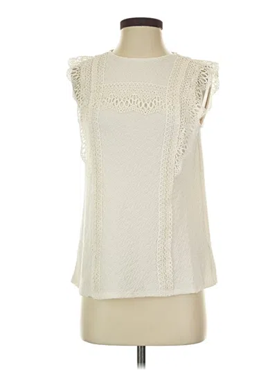 Pre-owned Cable & Gauge Sleeveless Blouse In Ivory