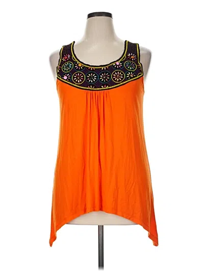 Pre-owned Cable & Gauge Sleeveless Blouse In Orange