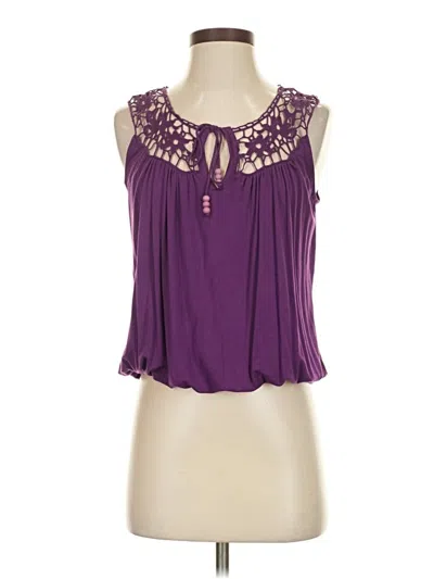 Pre-owned Cable & Gauge Sleeveless Blouse In Purple
