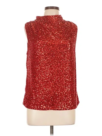 Pre-owned Cable & Gauge Sleeveless Blouse In Red