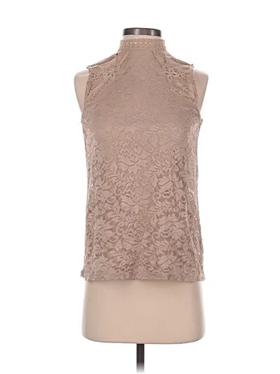 Pre-owned Cable & Gauge Sleeveless Blouse In Tan