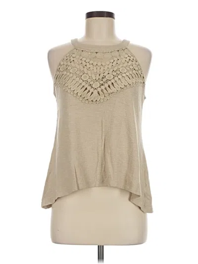 Pre-owned Cable & Gauge Sleeveless Blouse In Tan