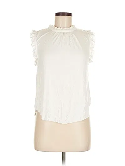 Pre-owned Cable & Gauge Sleeveless Blouse In White