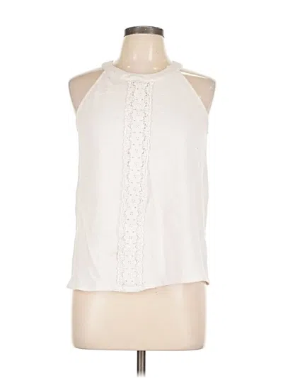 Pre-owned Cable & Gauge Sleeveless Blouse In White