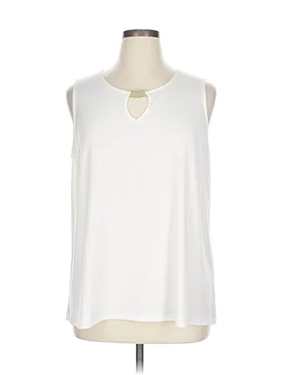 Pre-owned Cable & Gauge Sleeveless Blouse In White