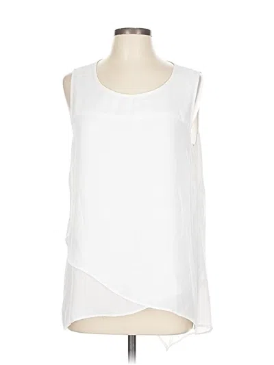 Pre-owned Cable & Gauge Sleeveless Blouse In White