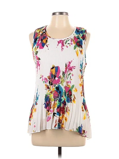 Pre-owned Cable & Gauge Sleeveless Blouse In White