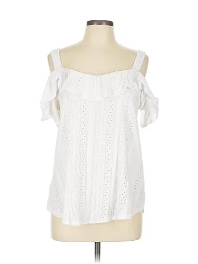 Pre-owned Cable & Gauge Sleeveless Blouse In White