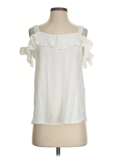 Pre-owned Cable & Gauge Sleeveless Blouse In White