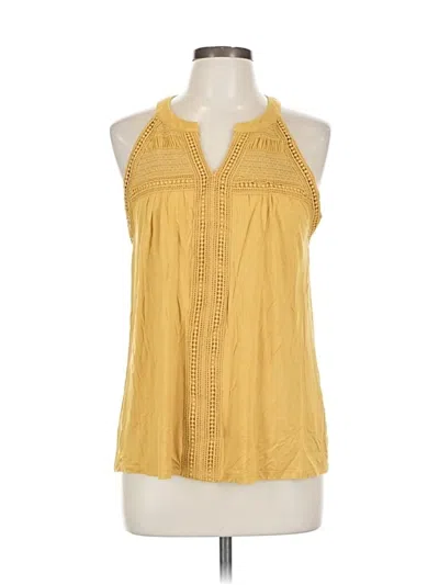 Pre-owned Cable & Gauge Sleeveless Blouse In Yellow