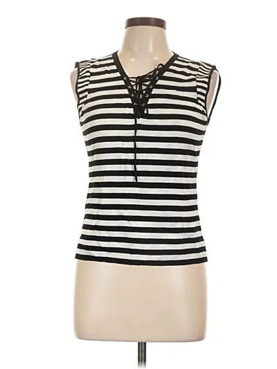 Pre-owned Cable & Gauge Sleeveless Top Black Keyhole Neckline Tops