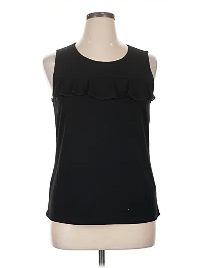 Pre-owned Cable & Gauge Sleeveless Top Black Ruffles Neckline Tops