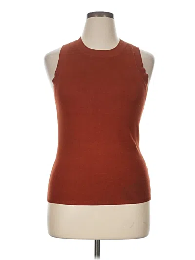 Pre-owned Cable & Gauge Sleeveless Top Orange Halter Neckline Tops