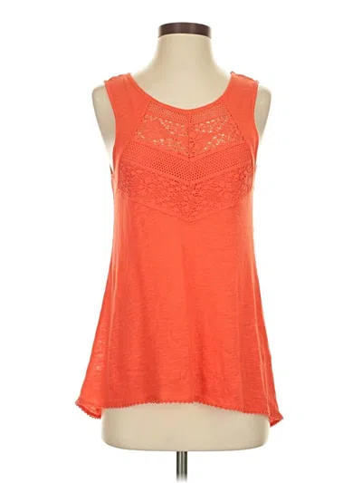 Pre-owned Cable & Gauge Sleeveless Top Orange Scoop Neck Tops