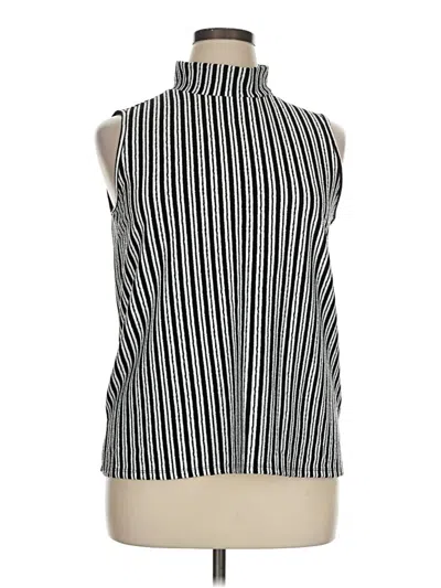 Pre-owned Cable & Gauge Sleeveless Top Silver Turtleneck Tops