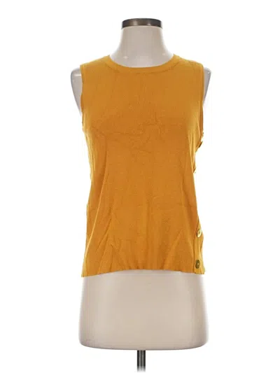 Pre-owned Cable & Gauge Sleeveless Top Yellow Boatneck Tops