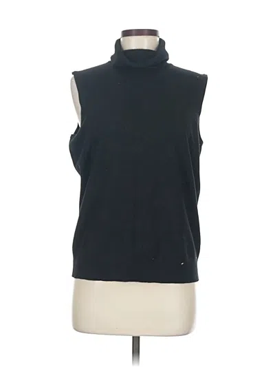 Pre-owned Cable & Gauge Sweater Vest In Black