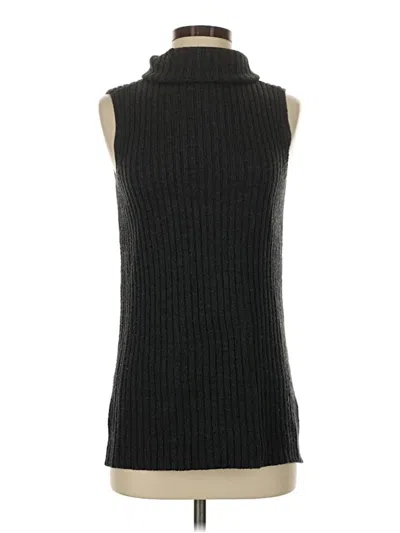 Pre-owned Cable & Gauge Sweater Vest In Black