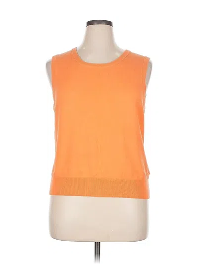 Pre-owned Cable & Gauge Sweater Vest In Orange