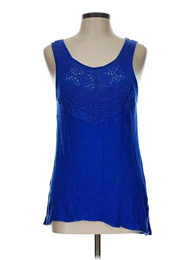 Pre-owned Cable & Gauge Tank Top Blue Strapless Neckline Tops